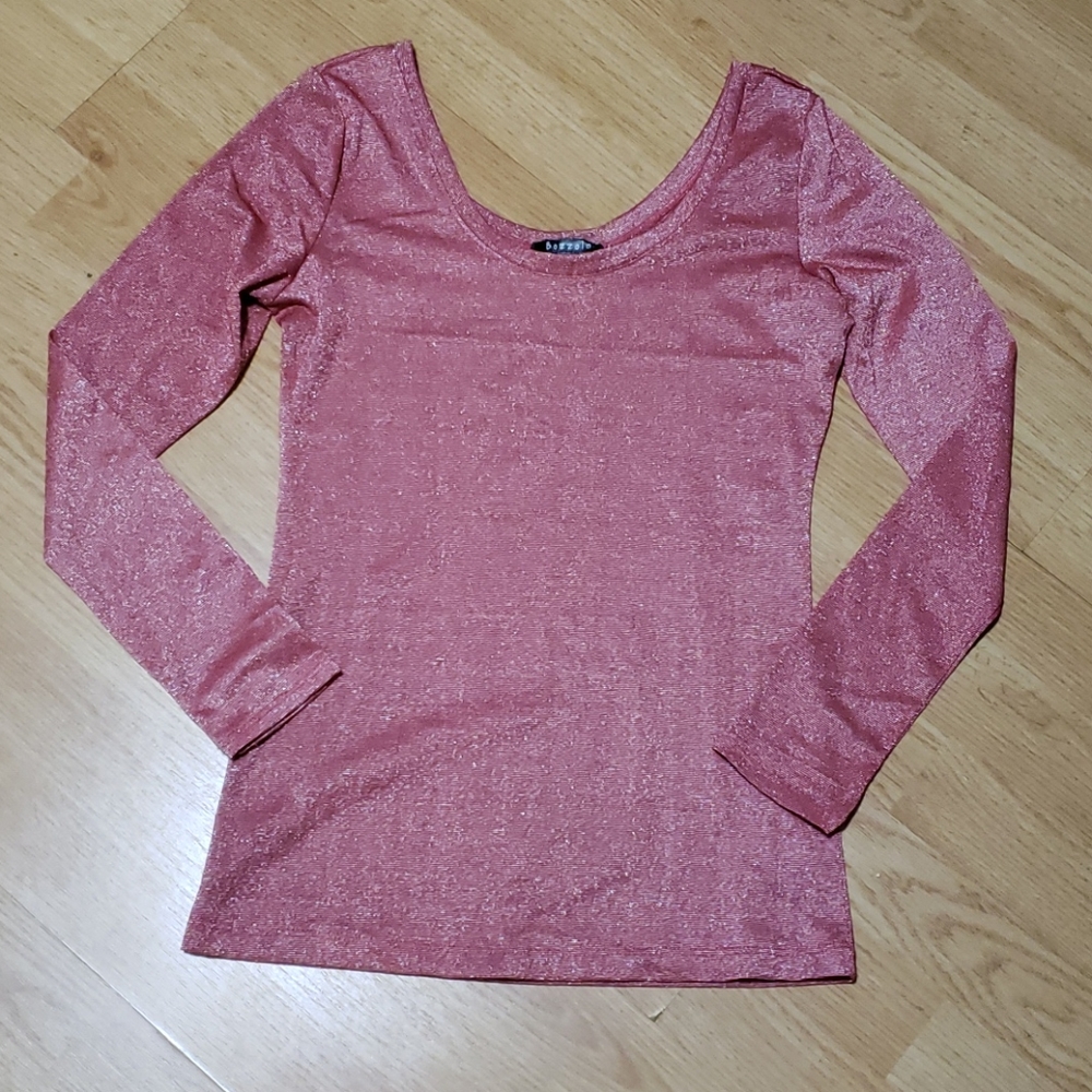 Red with silver long sleeve shirt